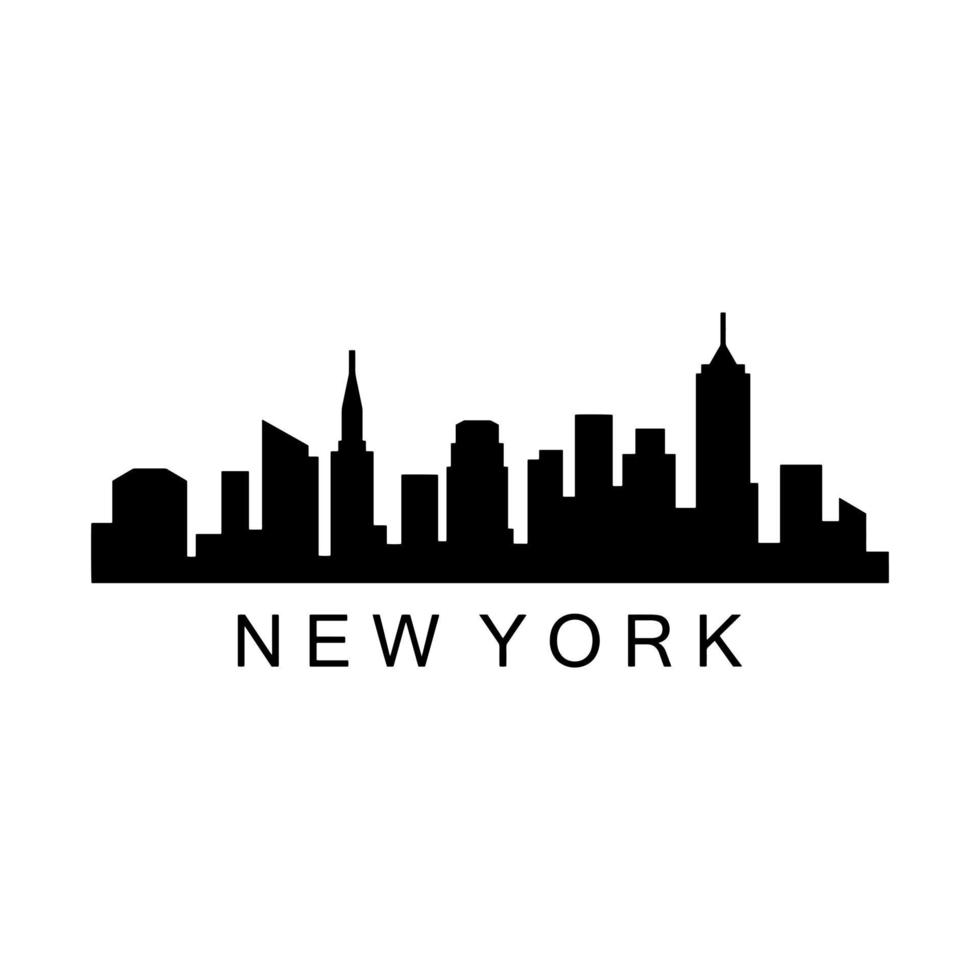 skyline di new york illustrato su sfondo bianco vettore