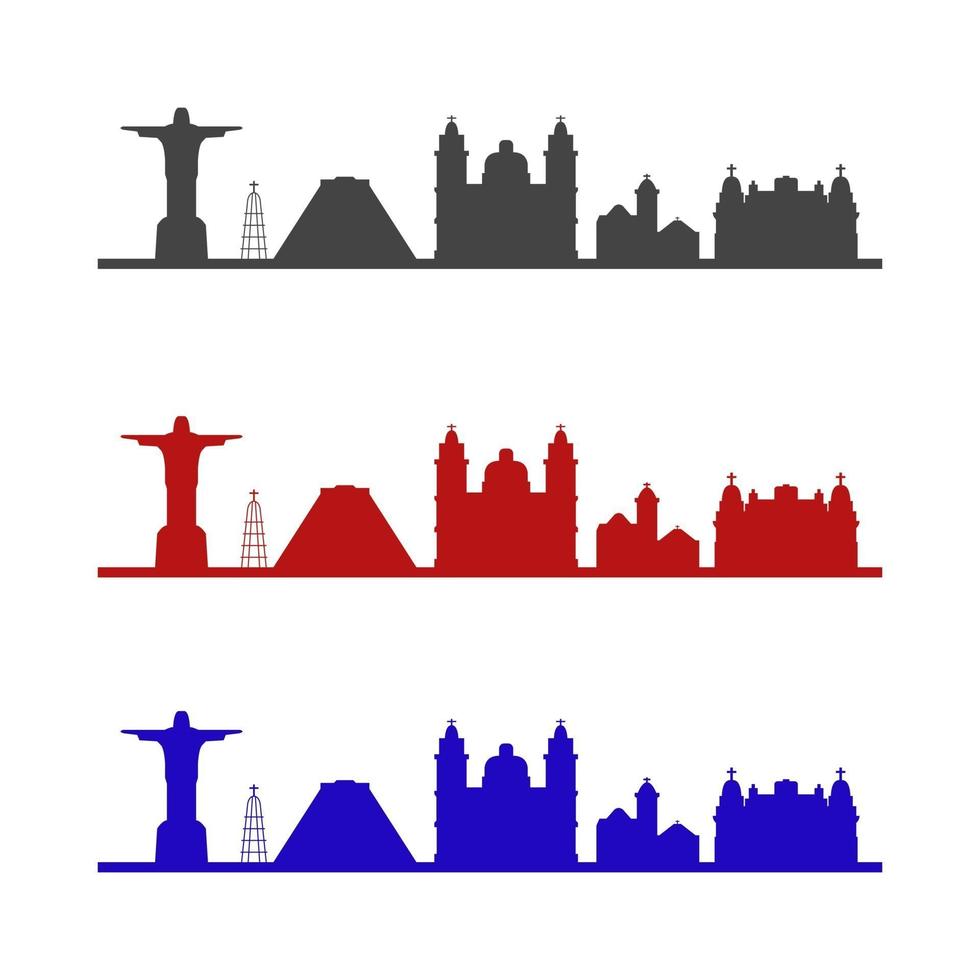 skyline di rio de janeiro illustrato su sfondo bianco vettore