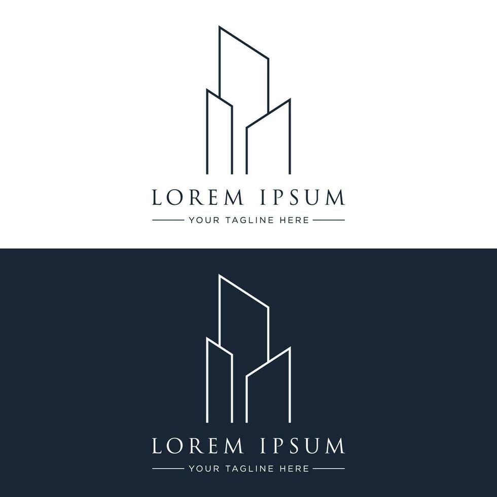 logo design per un' moderno e lussuoso appartamento edificio o homestay. logo per attività commerciale, vero proprietà, alberghi e architettura. vettore