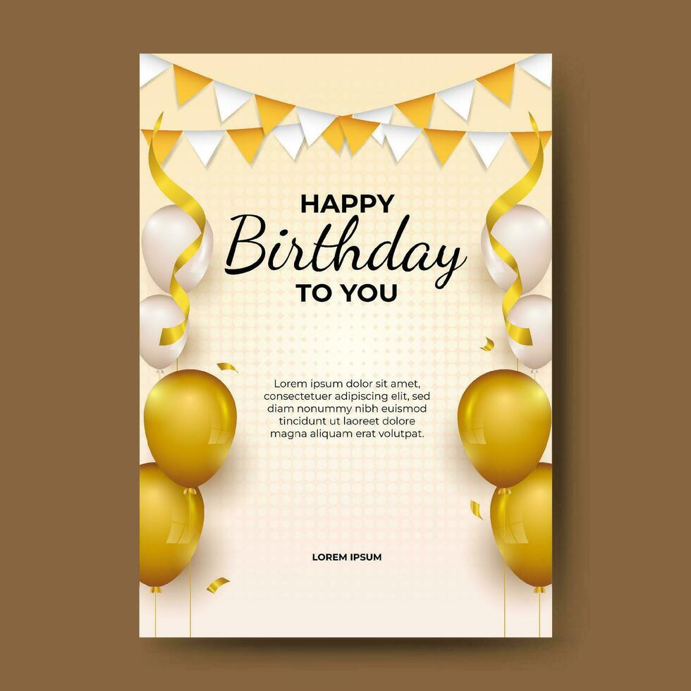 contento compleanno sfondo. saluto carta e design modello con Palloncino decorazione vettore