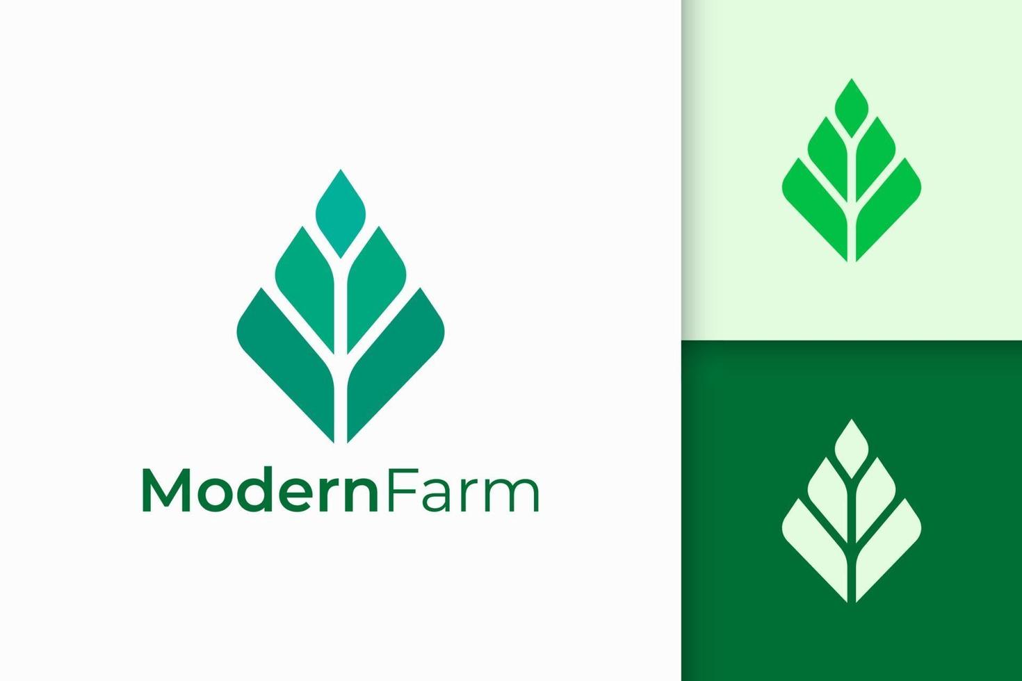 logo di agricoltura o agricoltura moderna in forma geometrica astratta vettore