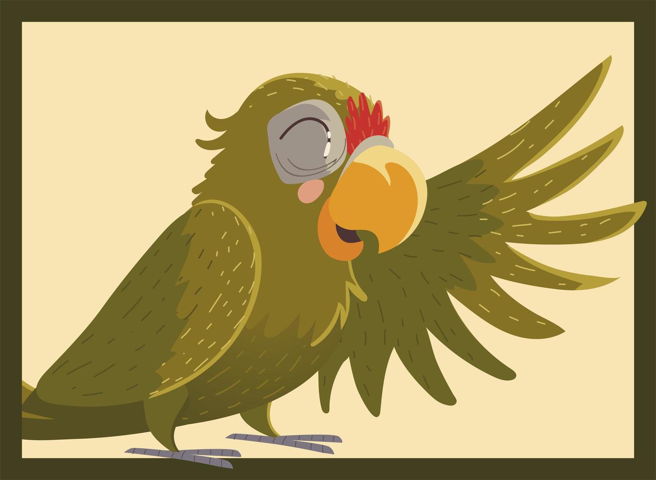 pappagallo uccello ritratto tropicale fauna selvatica cartone animato animale vettore