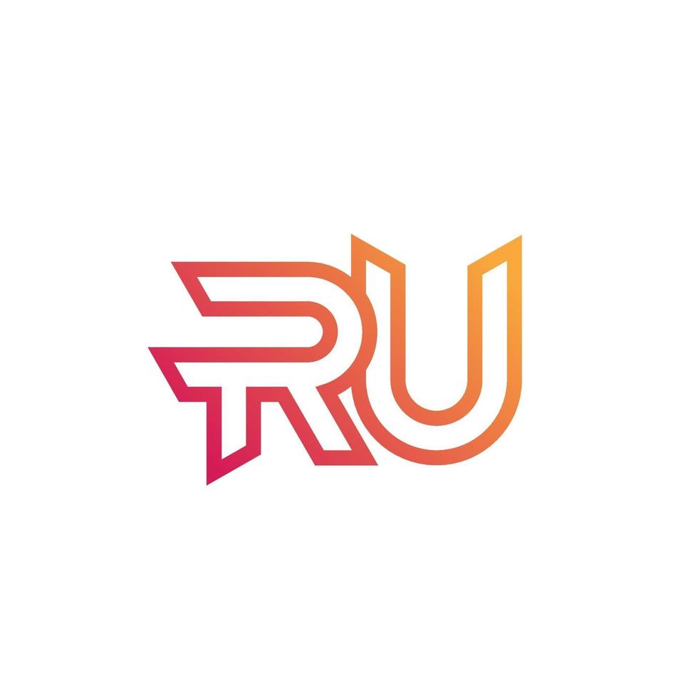 ru lettere logo, design monogramma, vettore