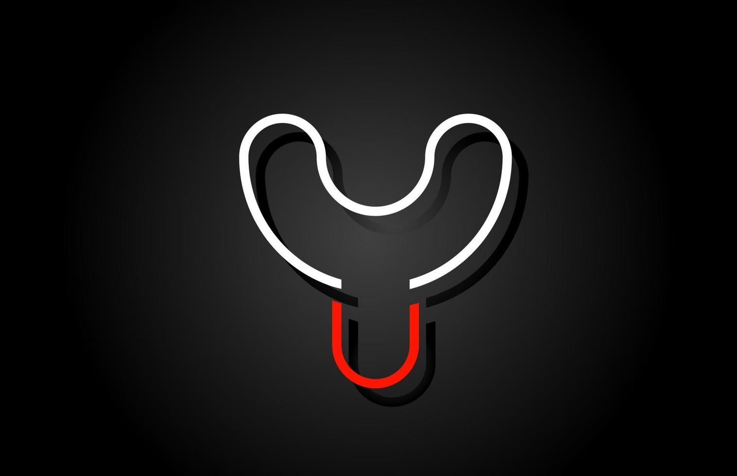 icona del design del logo della lettera y dell'alfabeto rosso bianco per l'azienda vettore