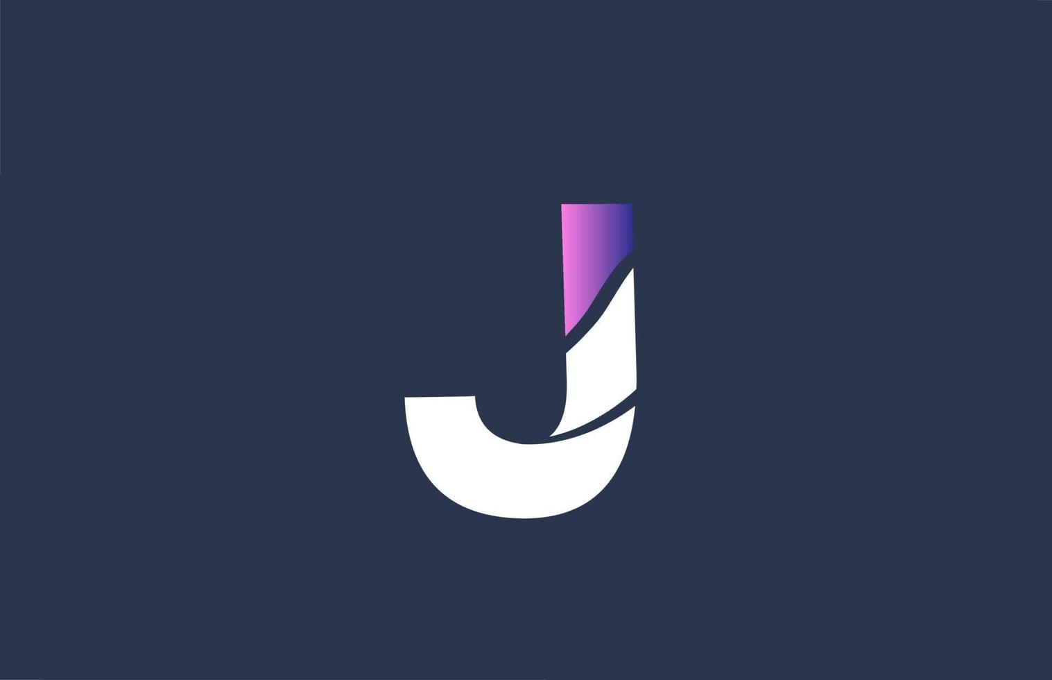 alfabeto rosa blu j lettera logo design icona per affari aziendali vettore