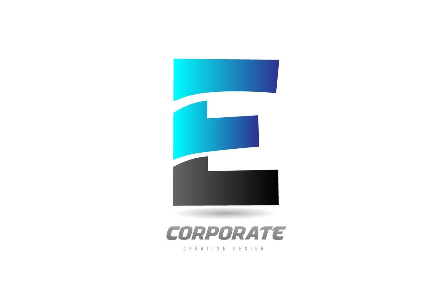 alfabeto nero blu lettera e logo icona design per affari vettore
