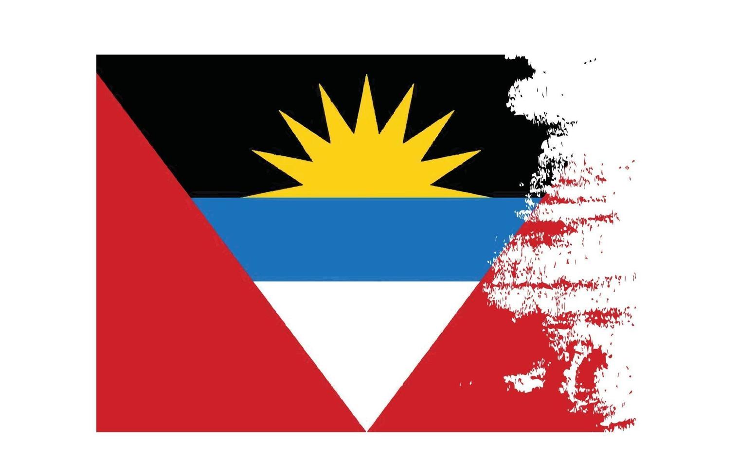 simbolo nazionale della bandiera del paese di antigua e barbuda. concetto graffiato vettore