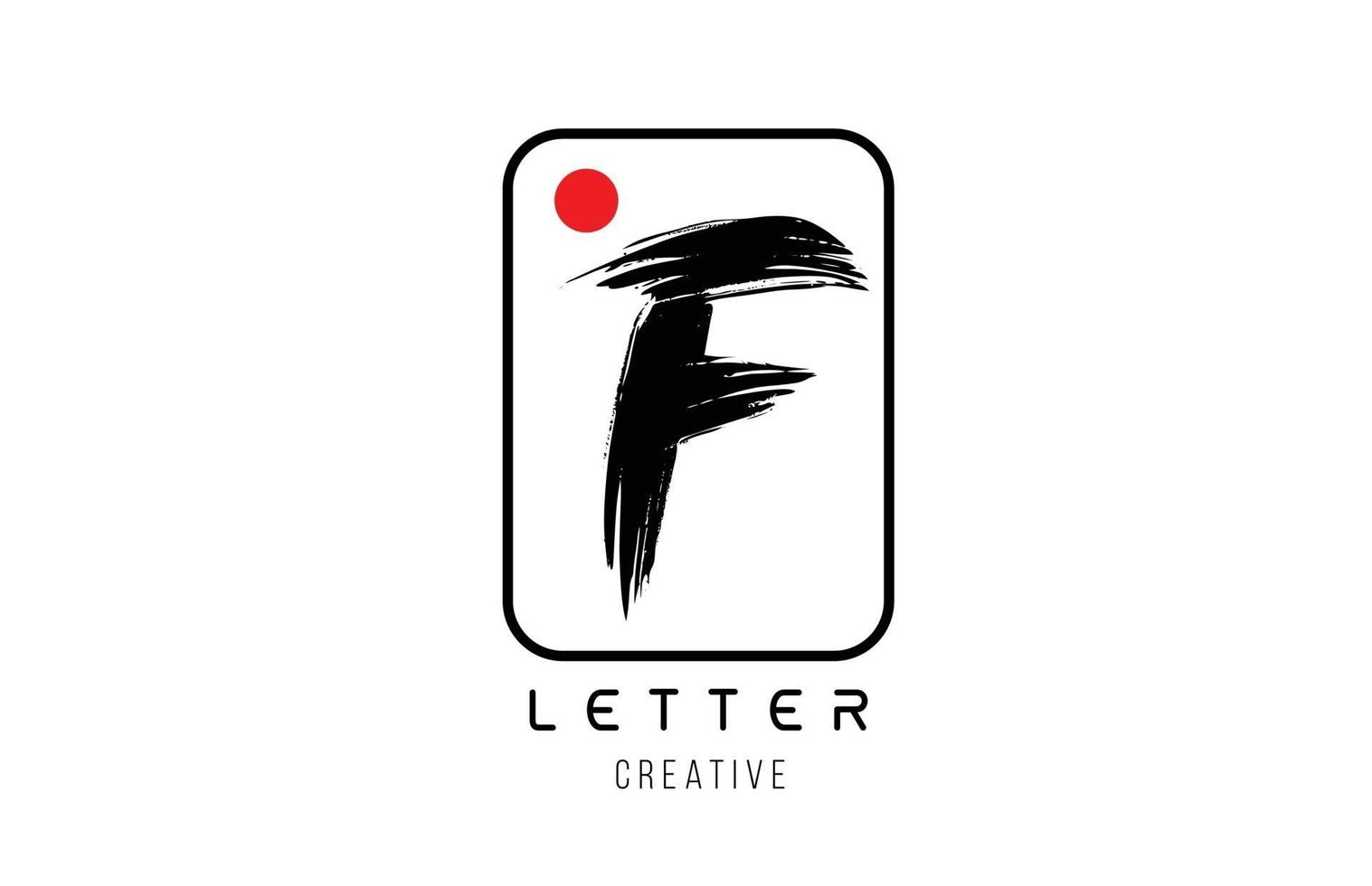 lettera alfabeto f grunge pennello grungy design per logo azienda icona vettore