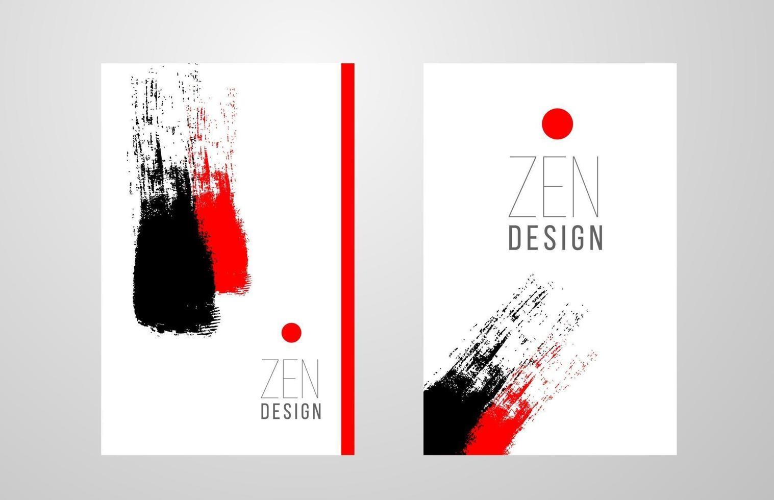 pennello inchiostro design zen per poster brochure flyer o layout di copertina vettore