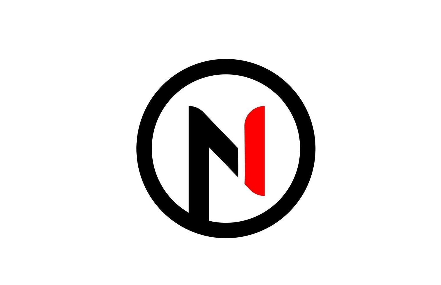 disegno della lettera n dell'alfabeto del cerchio per l'icona del logo aziendale vettore