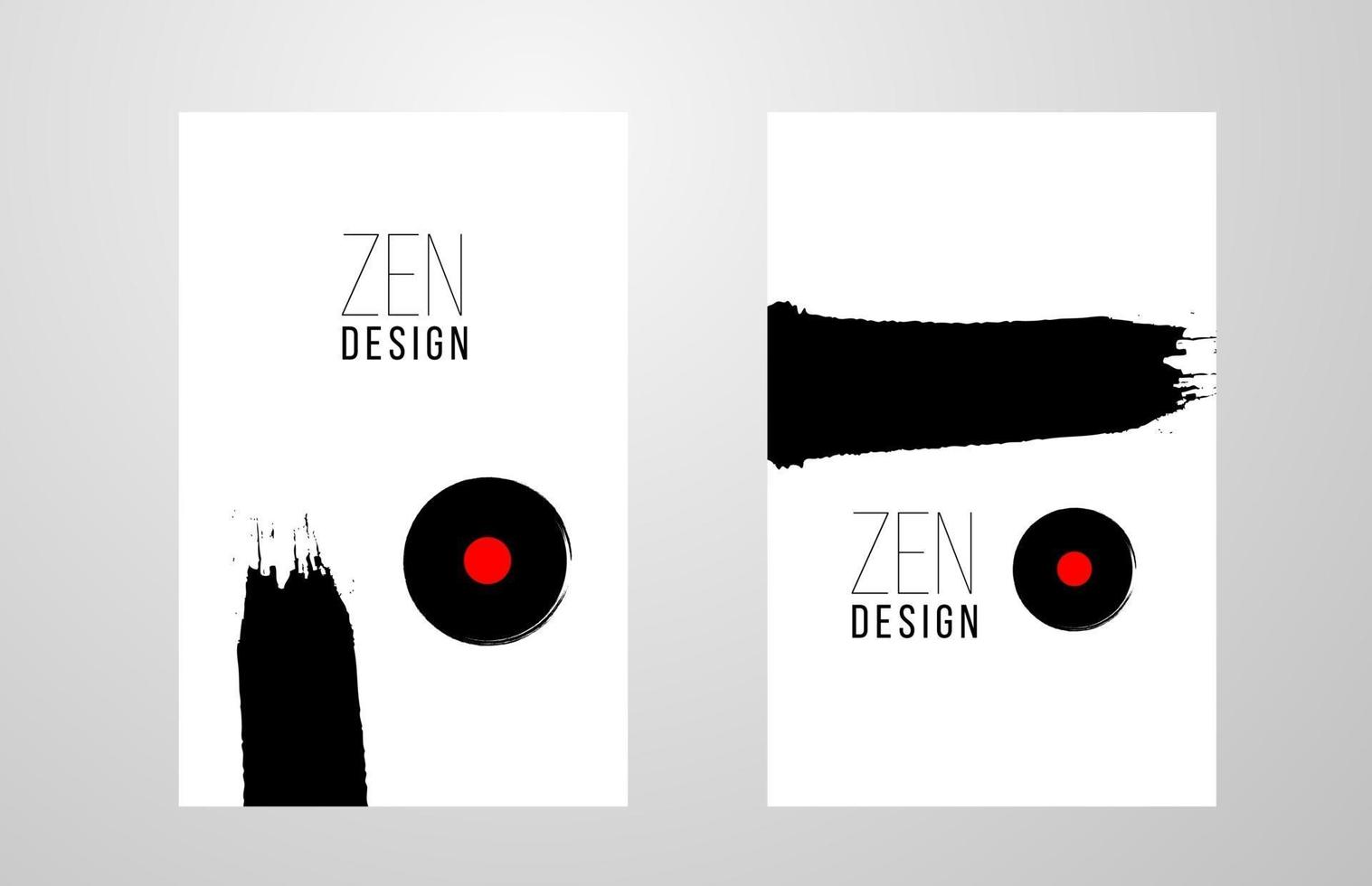 pennello inchiostro design zen per poster brochure flyer o layout di copertina vettore