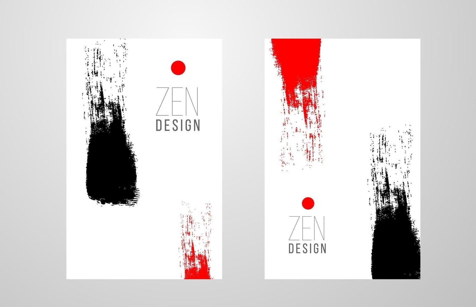 pennello inchiostro design zen per poster brochure flyer o layout di copertina vettore