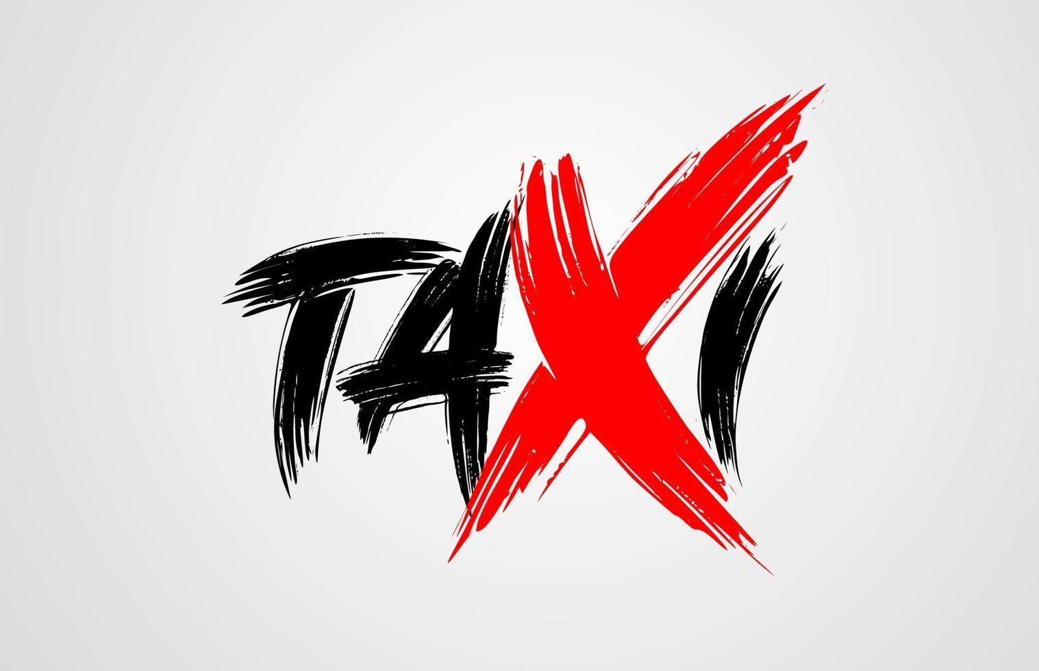 taxi, grunge, tratto pennello, parola, testo, per, tipografia, icona, logotipo, design vettore