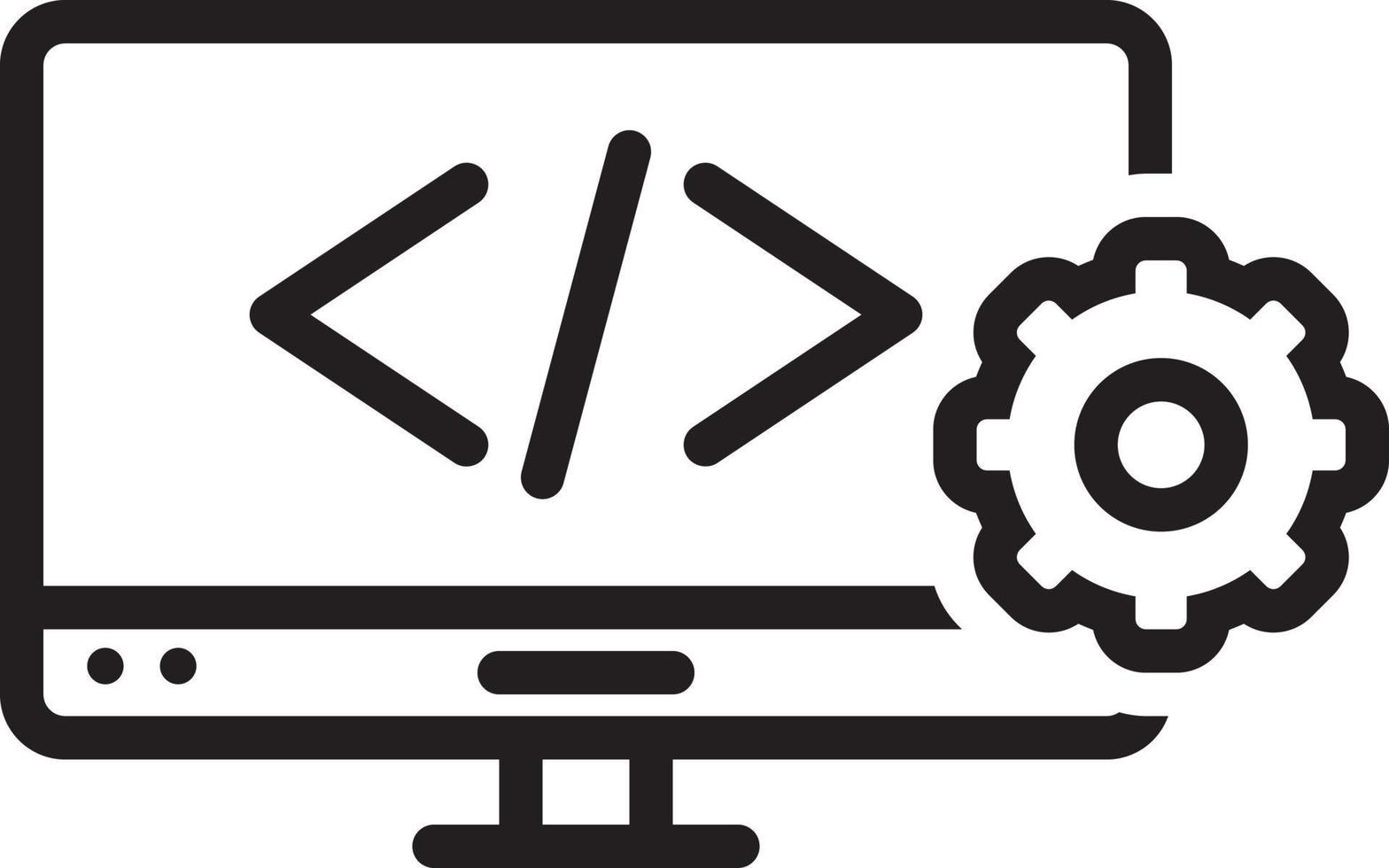 icona della linea per lo sviluppo web vettore