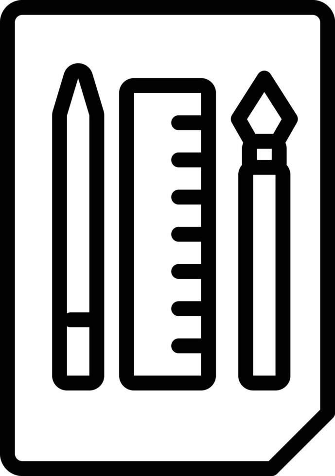 icona della linea per gli strumenti di disegno vettore