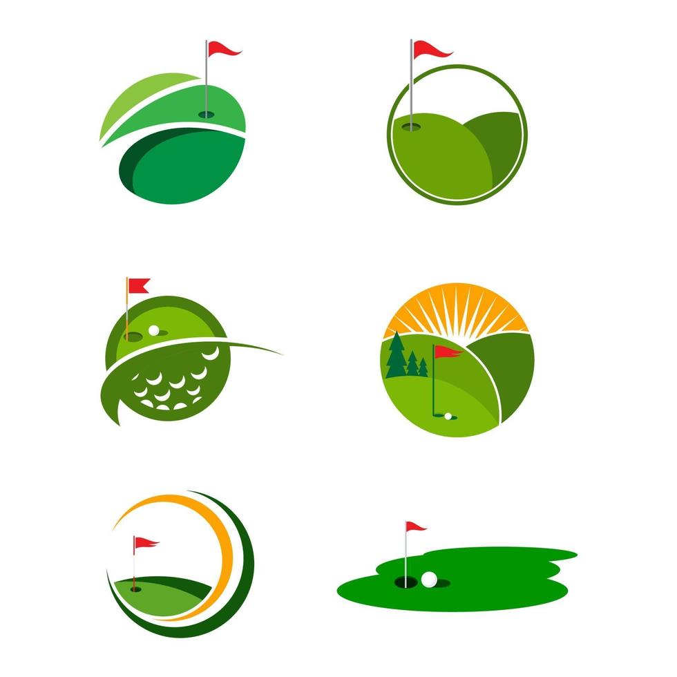 illustrazione vettoriale del modello di logo di golf