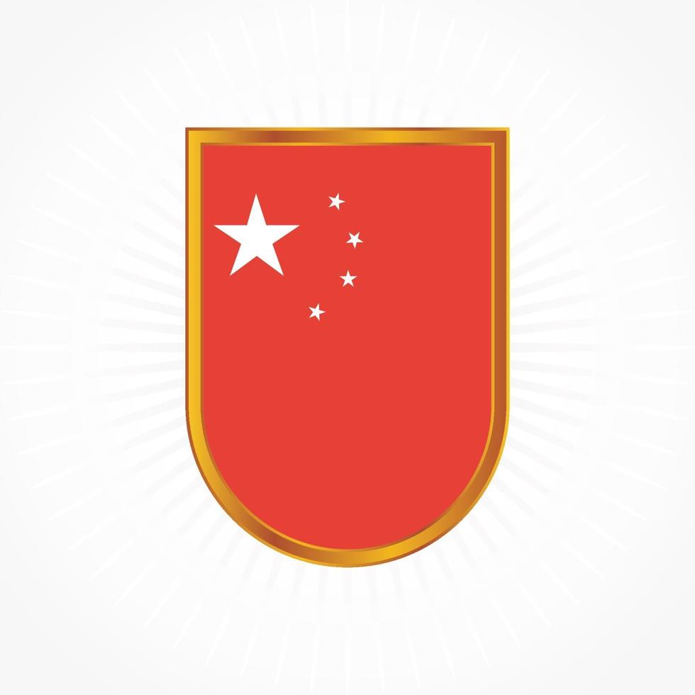 vettore di bandiera cinese con cornice scudo