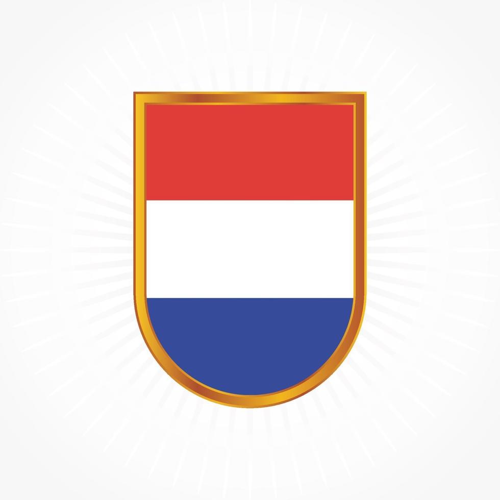 vettore di bandiera dei Paesi Bassi con cornice scudo