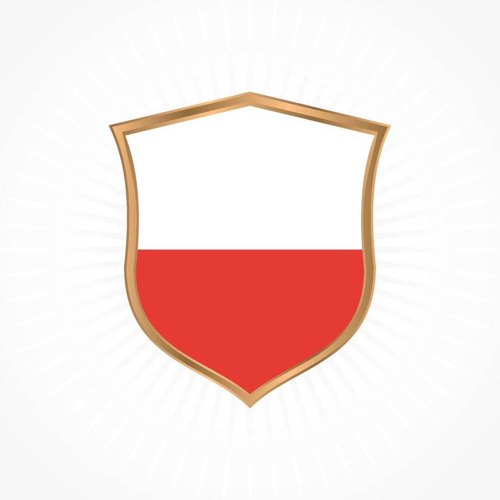 vettore di bandiera polonia con cornice scudo