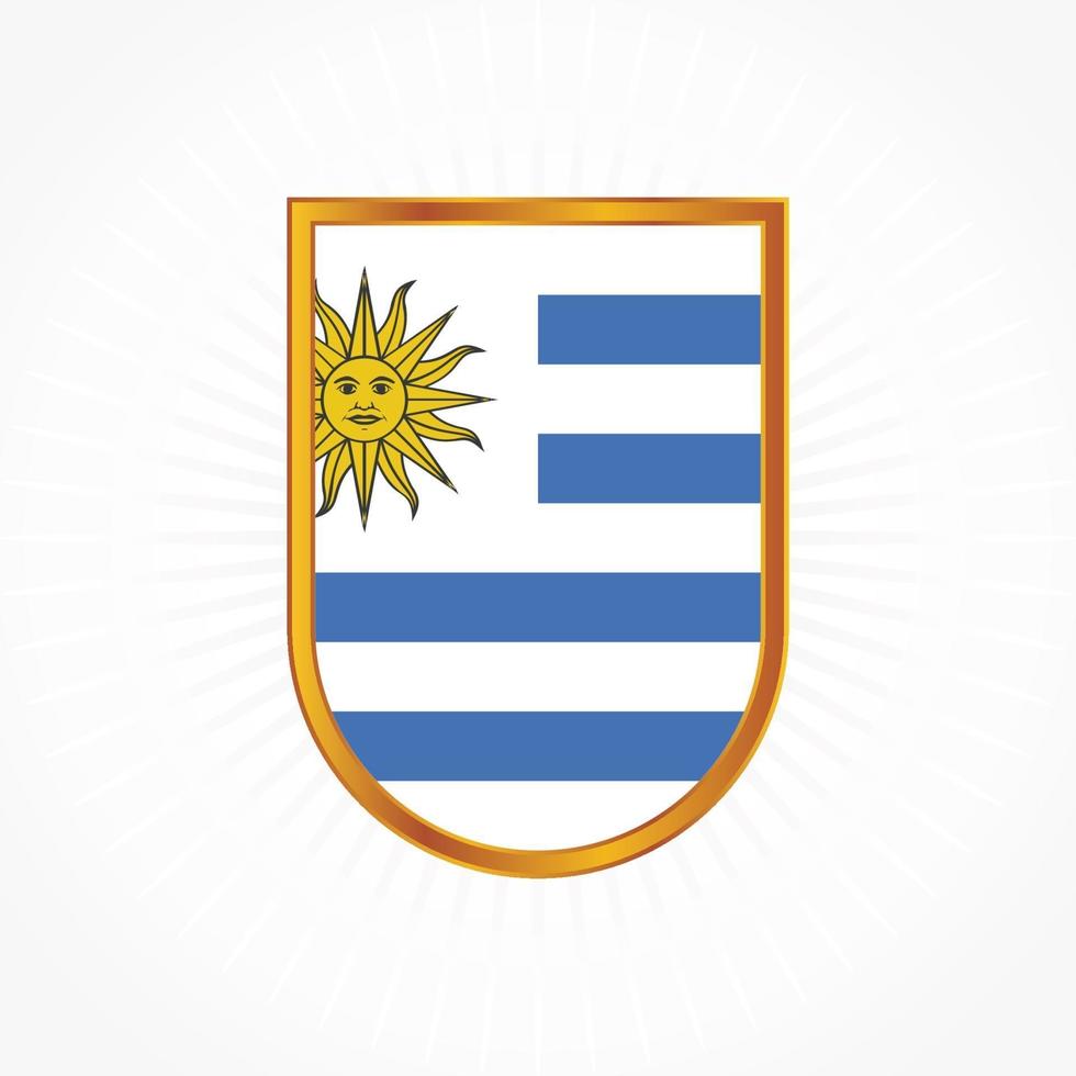 vettore di bandiera dell'uruguay con cornice scudo