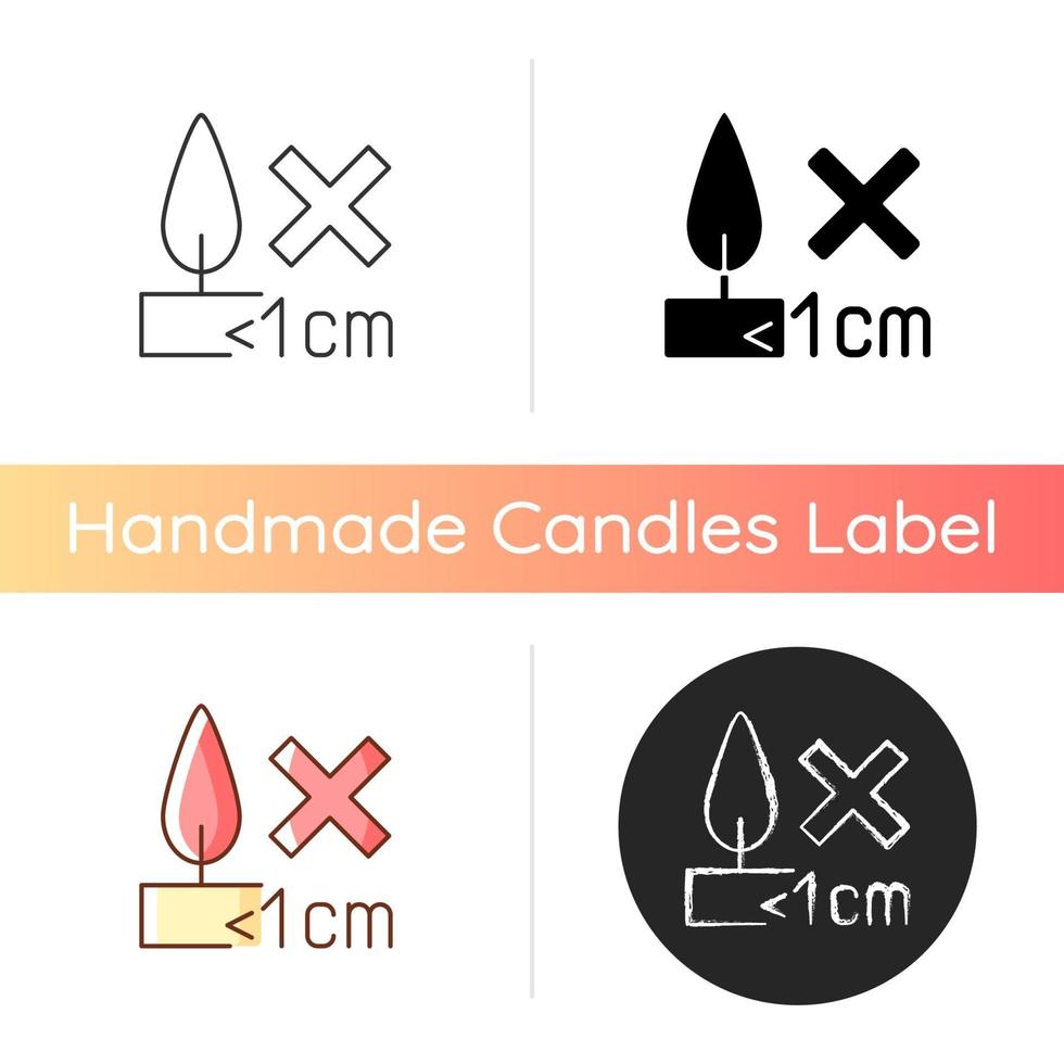 candele accese correttamente icona etichetta manuale vettore