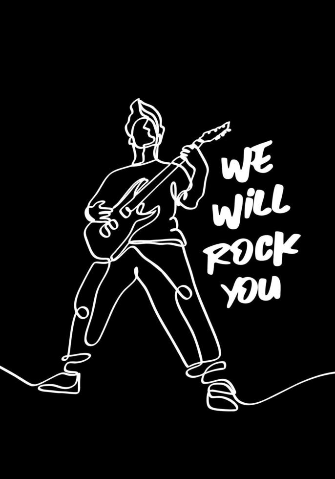 illustrazione vettoriale sul tema della musica rock. Te la faremo vedere