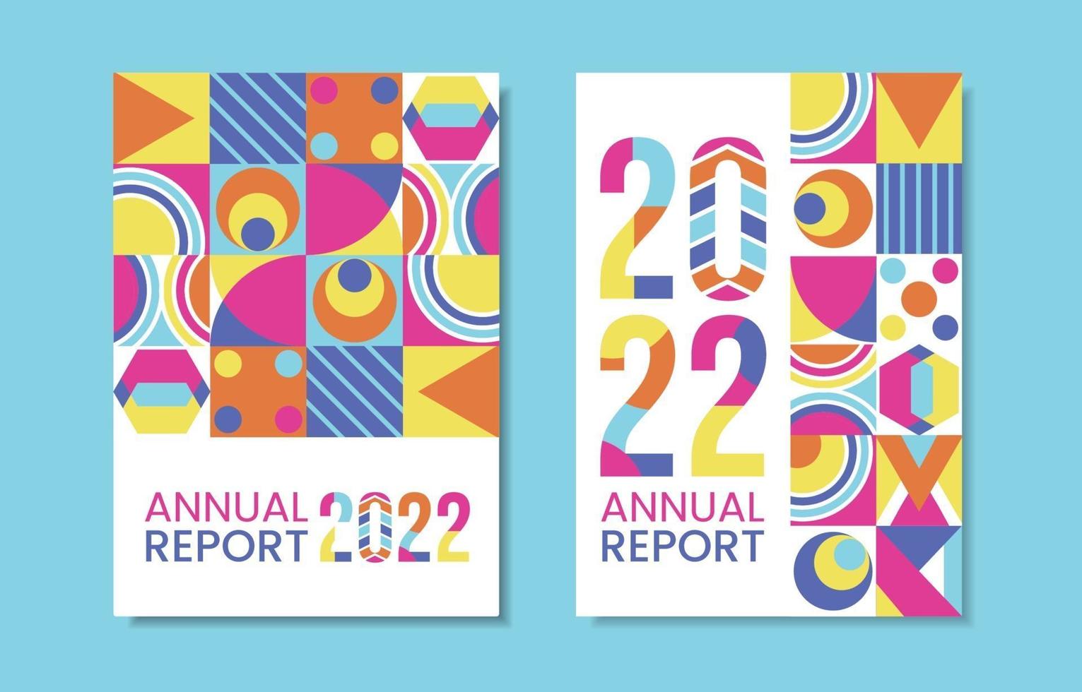 relazione annuale del mosaico colorato 2022 vettore
