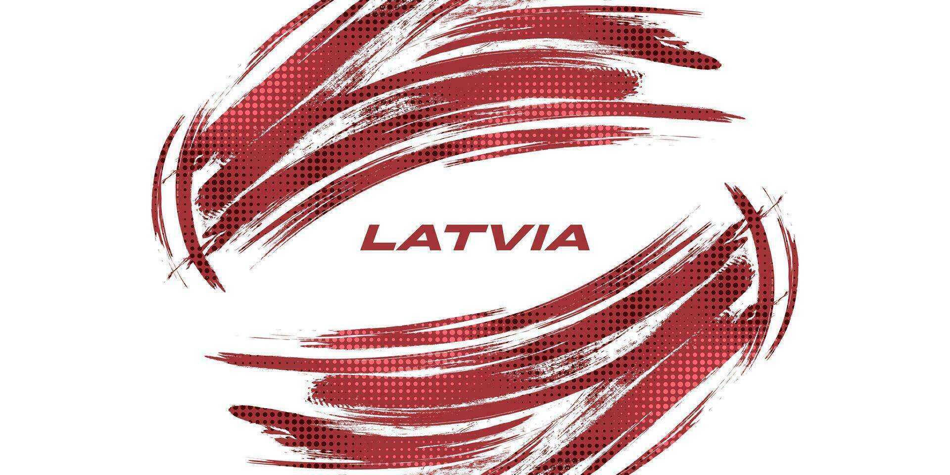 bandiera di Lettonia con spazzola stile. nazionale repubblica di Lettonia bandiera su bianca sfondo vettore