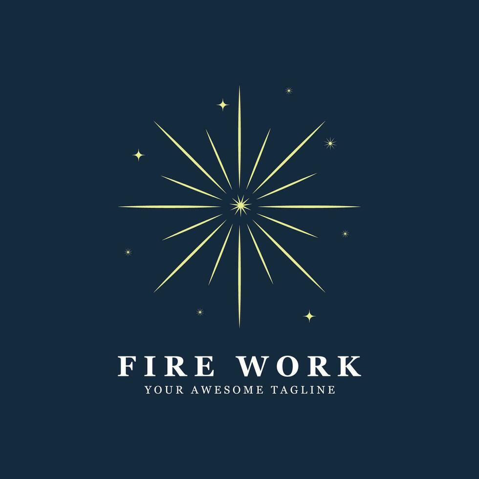 fuoco d'artificio logo vettore icona illustrazione design