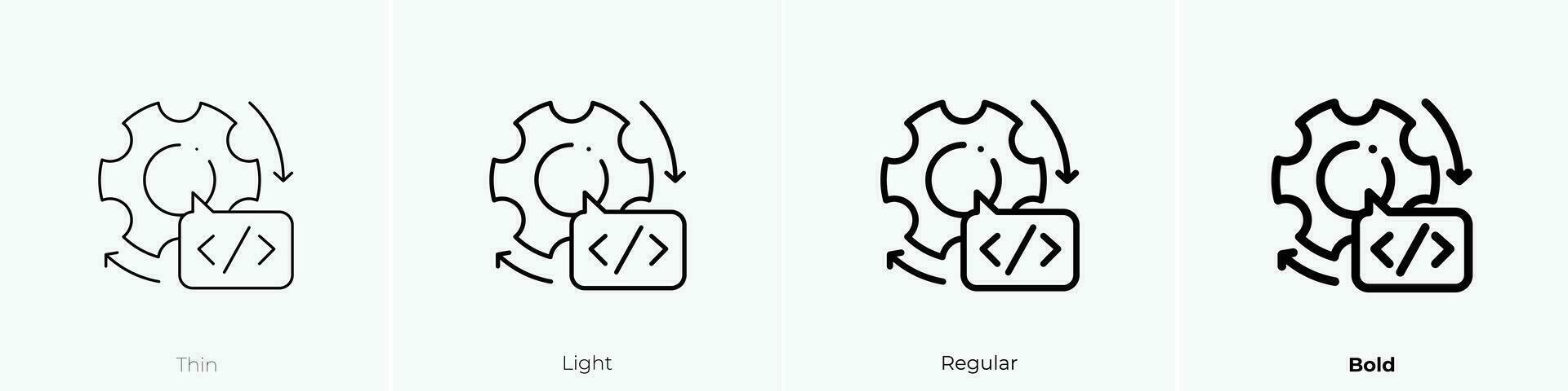 impostazioni icona. sottile, luce, regolare e grassetto stile design isolato su bianca sfondo vettore