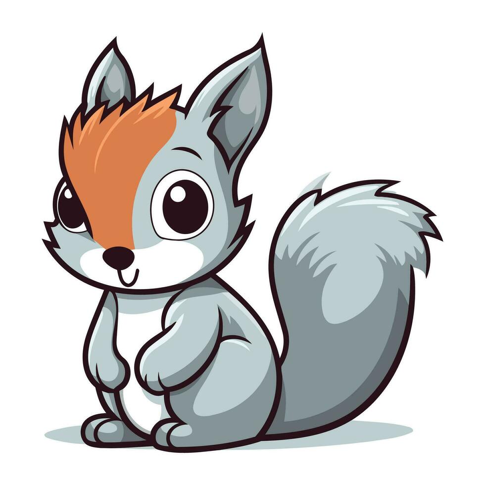 carino cartone animato scoiattolo. vettore illustrazione isolato su un' bianca sfondo.