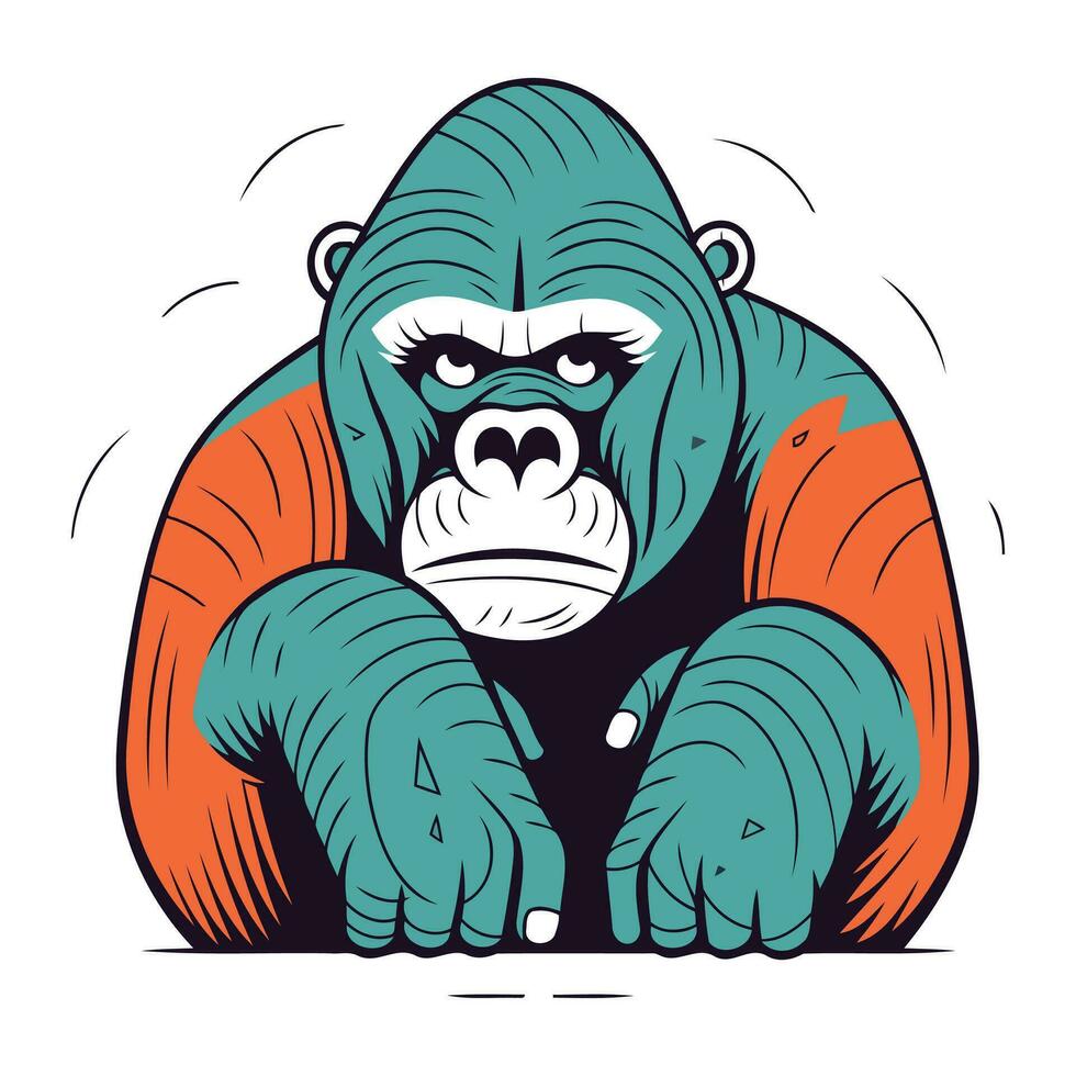 gorilla. vettore illustrazione su bianca sfondo. isolato.