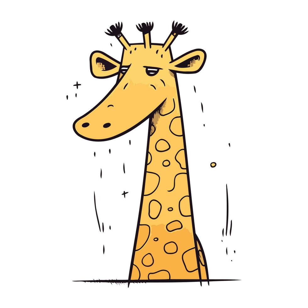 carino cartone animato giraffa isolato su bianca sfondo. vettore illustrazione.