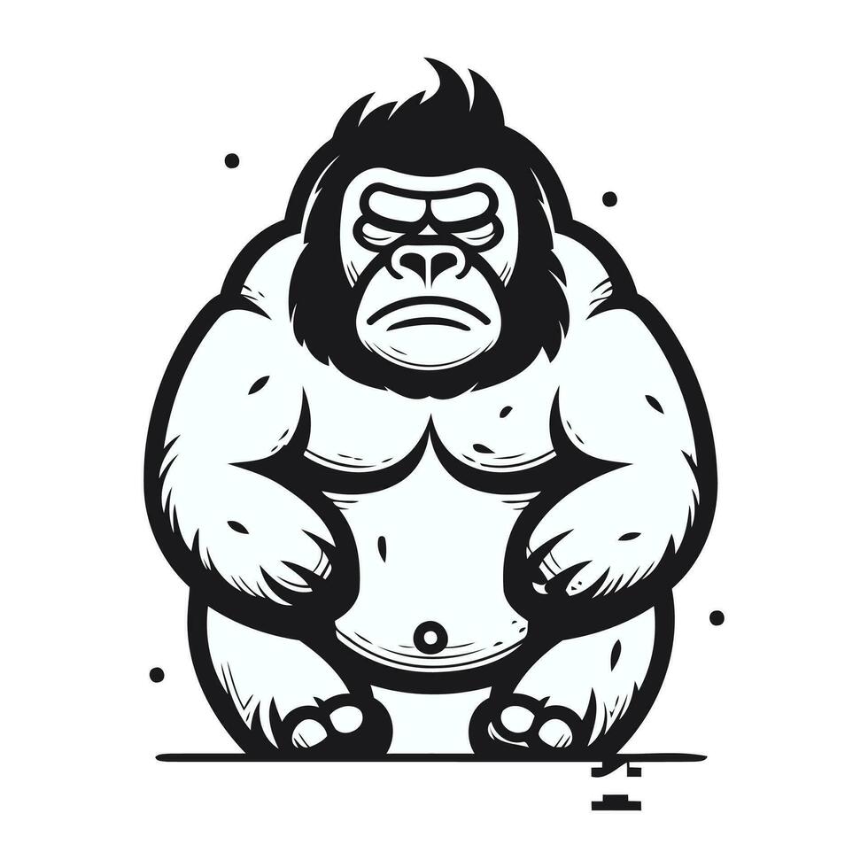 vettore illustrazione di un' gorilla portafortuna carattere. isolato su bianca sfondo.