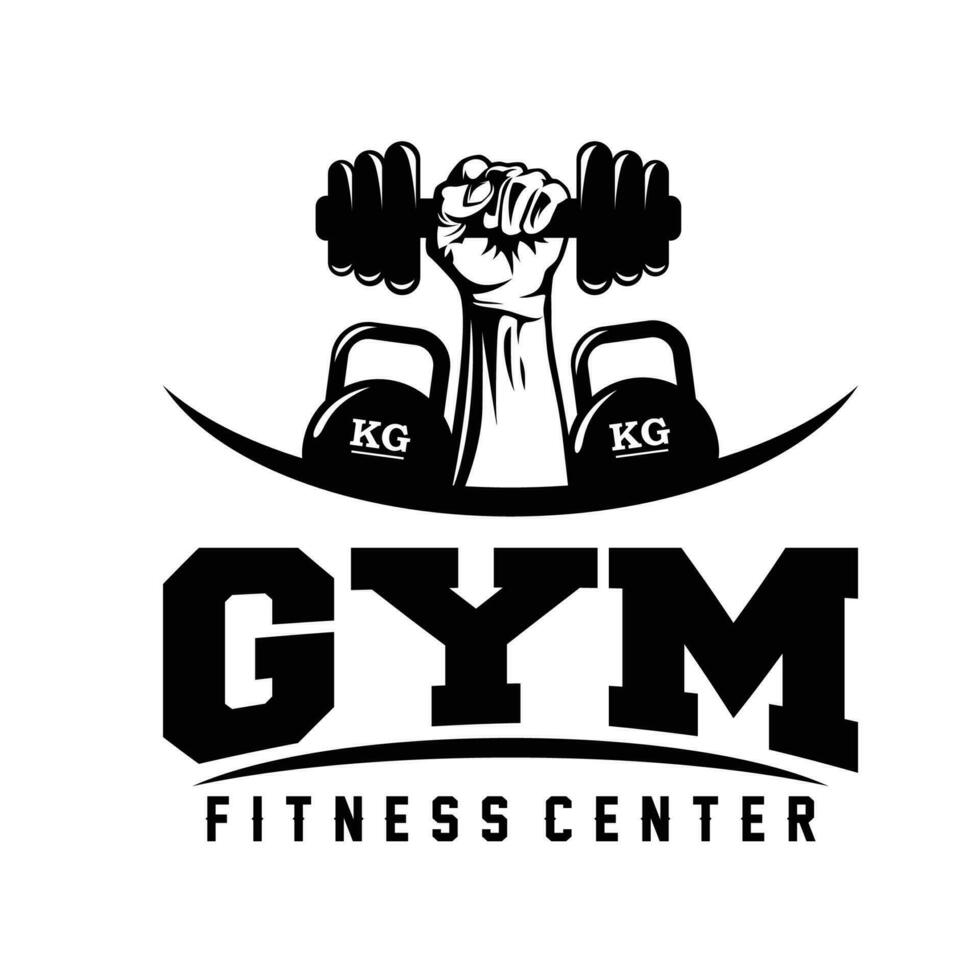 fitness e bodybuilding logo design ispirazione vettore