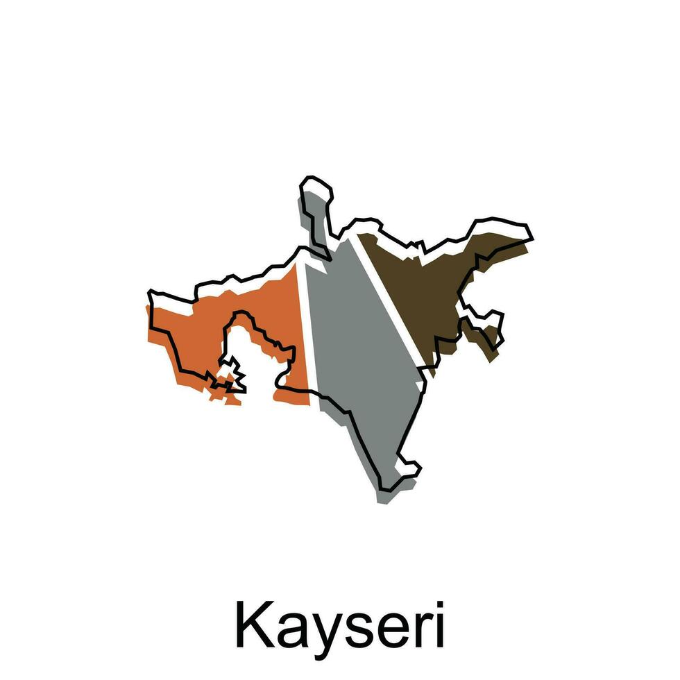 vettore carta geografica città di kayseri moderno schema, alto dettagliato illustrazione vettore design modello