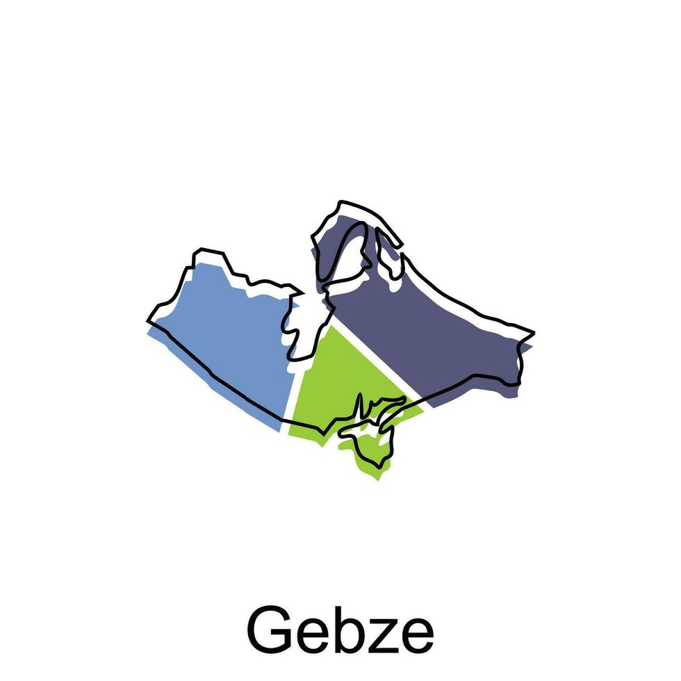 vettore carta geografica città di gebze moderno schema, alto dettagliato illustrazione vettore design modello