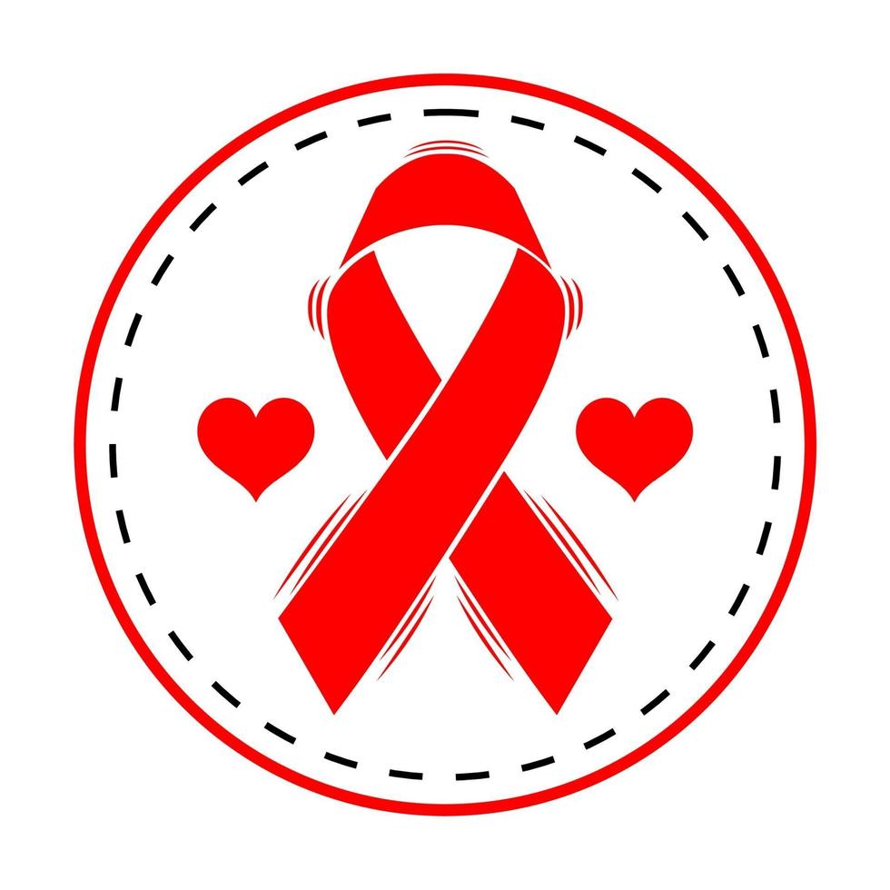 illustrazione del design grafico del logo della giornata mondiale dell'AIDS, formato file eps vettore