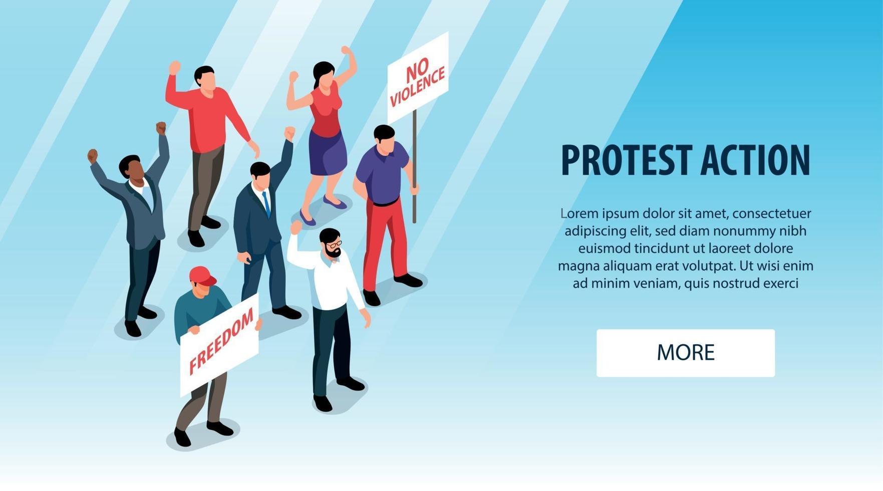 banner di azione di protesta vettore