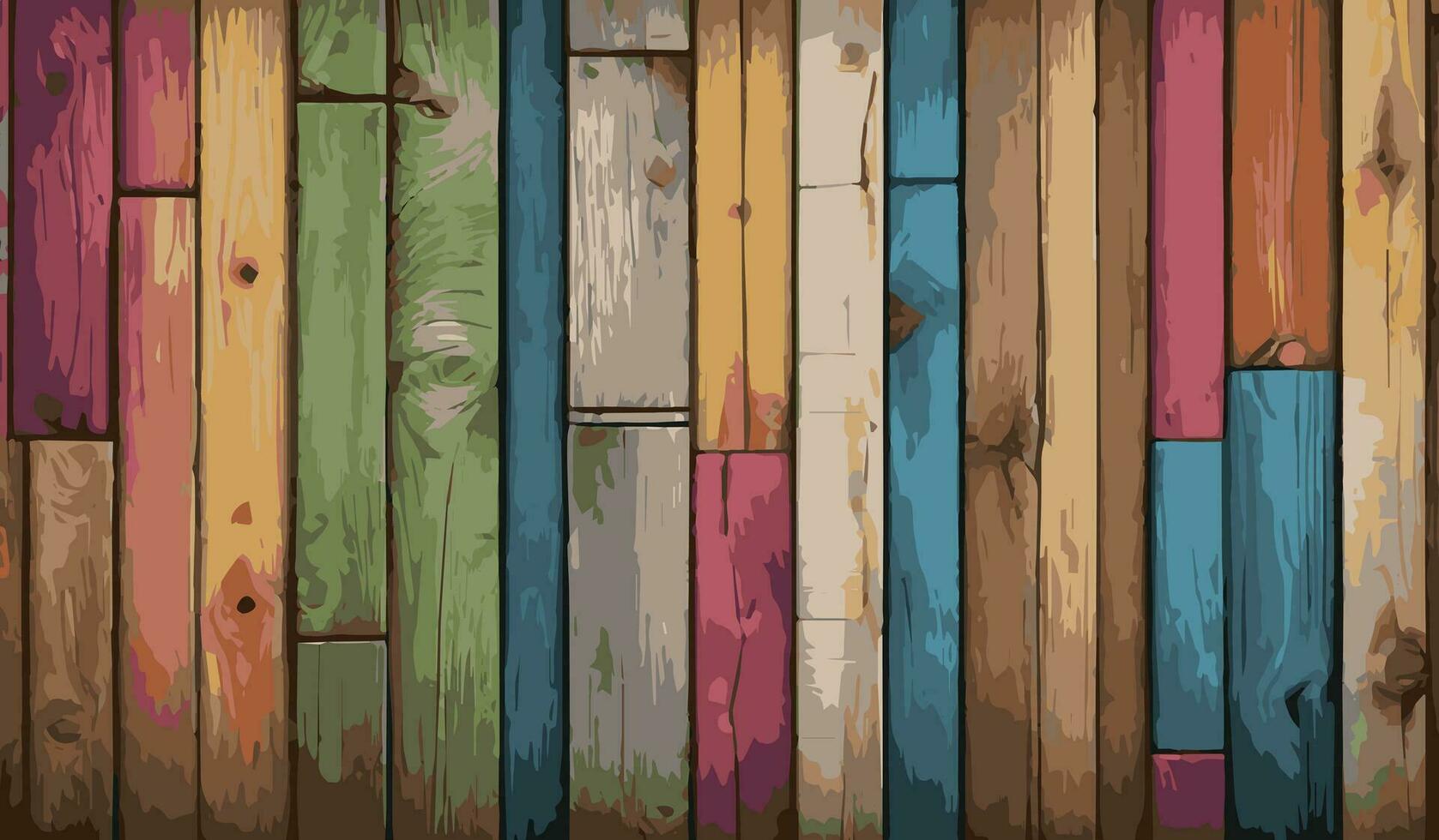 di legno parete colorato vettore illustrazione sfondo. di legno avvicinamento struttura vettore