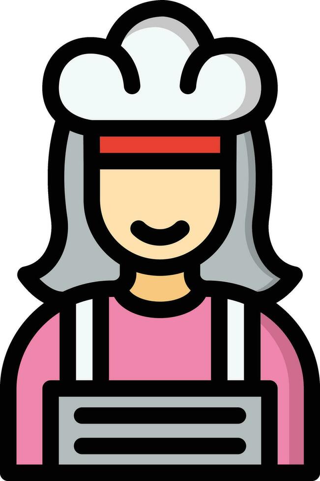 femmina capocuoco vettore icona design illustrazione