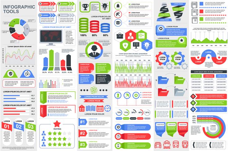 Modello di progettazione di vettore di visualizzazione di dati degli elementi di Infographic