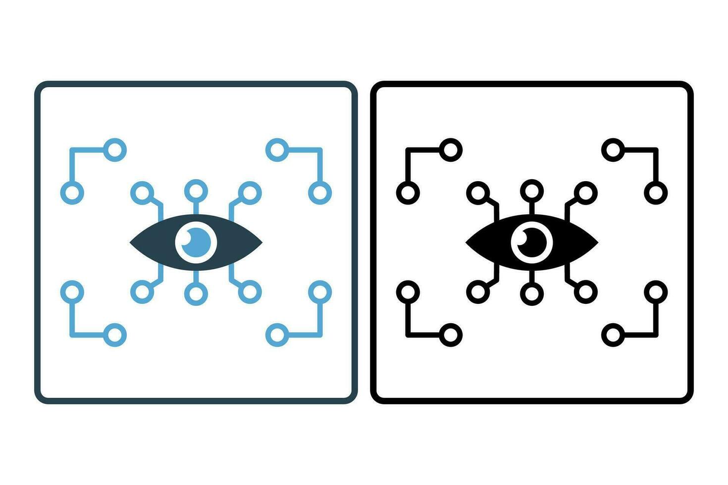 Augmented la realtà icona. icona relazionato per dispositivo, artificiale intelligenza. solido icona stile. semplice vettore design modificabile