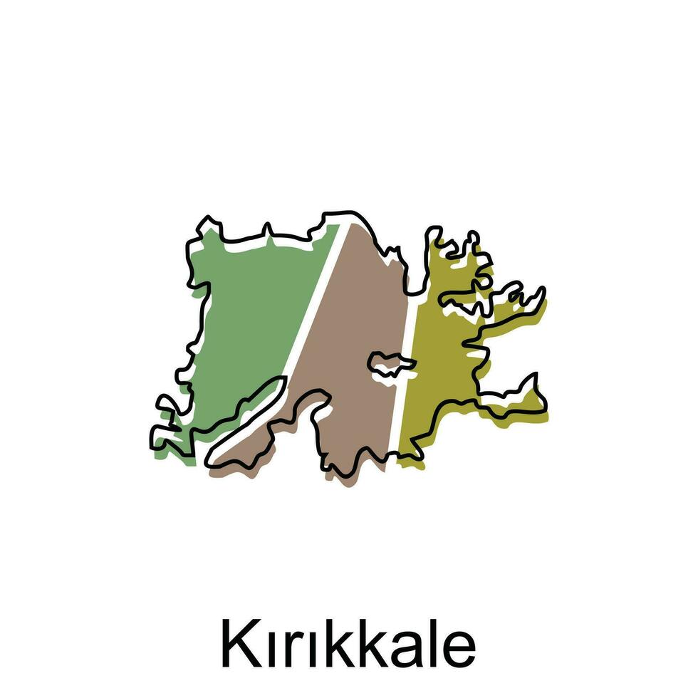 carta geografica città di kirikkale disegno, vettore modello con schema grafico schizzo stile isolato su bianca sfondo