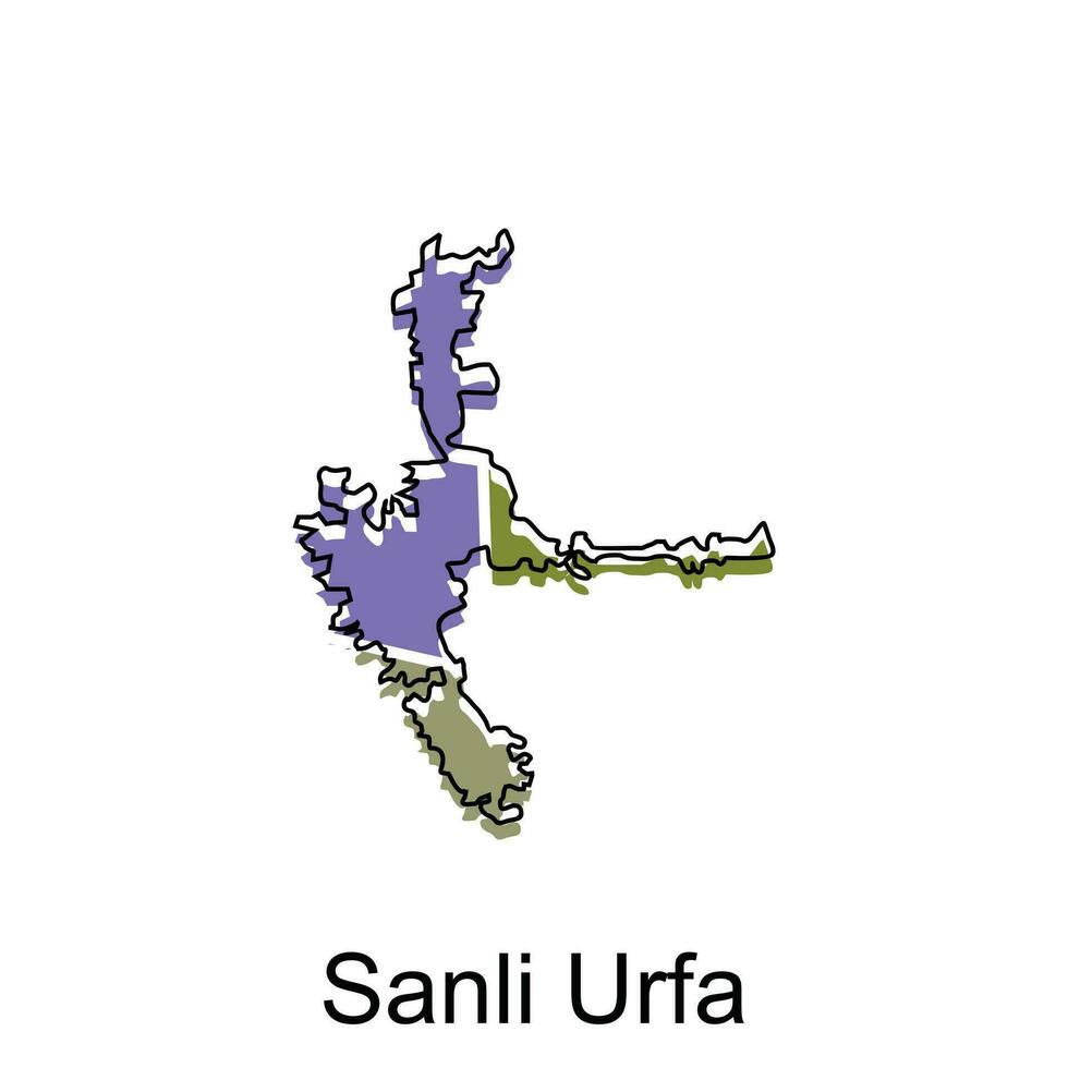 vettore carta geografica città di sanli urfa moderno schema, alto dettagliato illustrazione vettore design modello