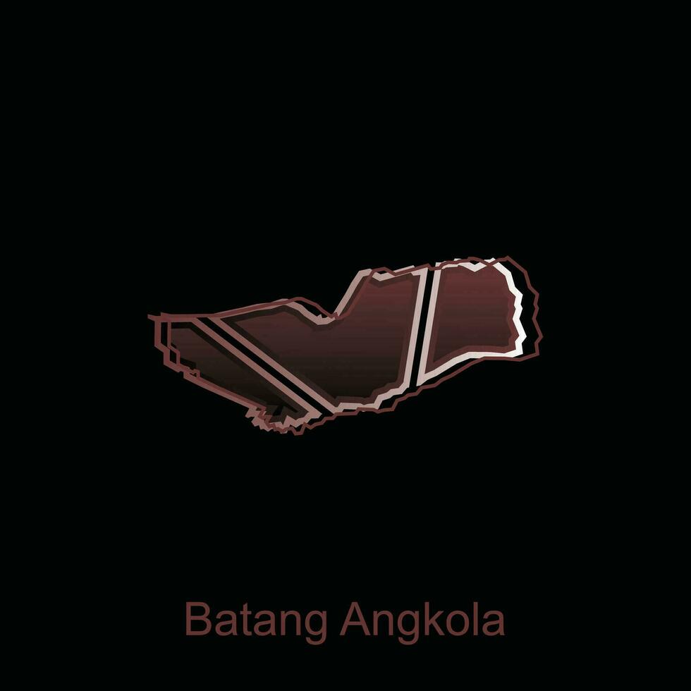 carta geografica città di batang angkola logo disegno, Provincia di nord sumatra, mondo carta geografica internazionale vettore modello con schema grafico schizzo stile