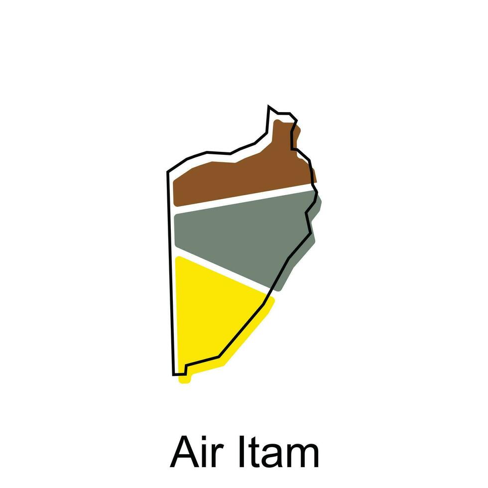 carta geografica città di aria itam vettore design modello, Infografica vettore carta geografica illustrazione su un' bianca sfondo.