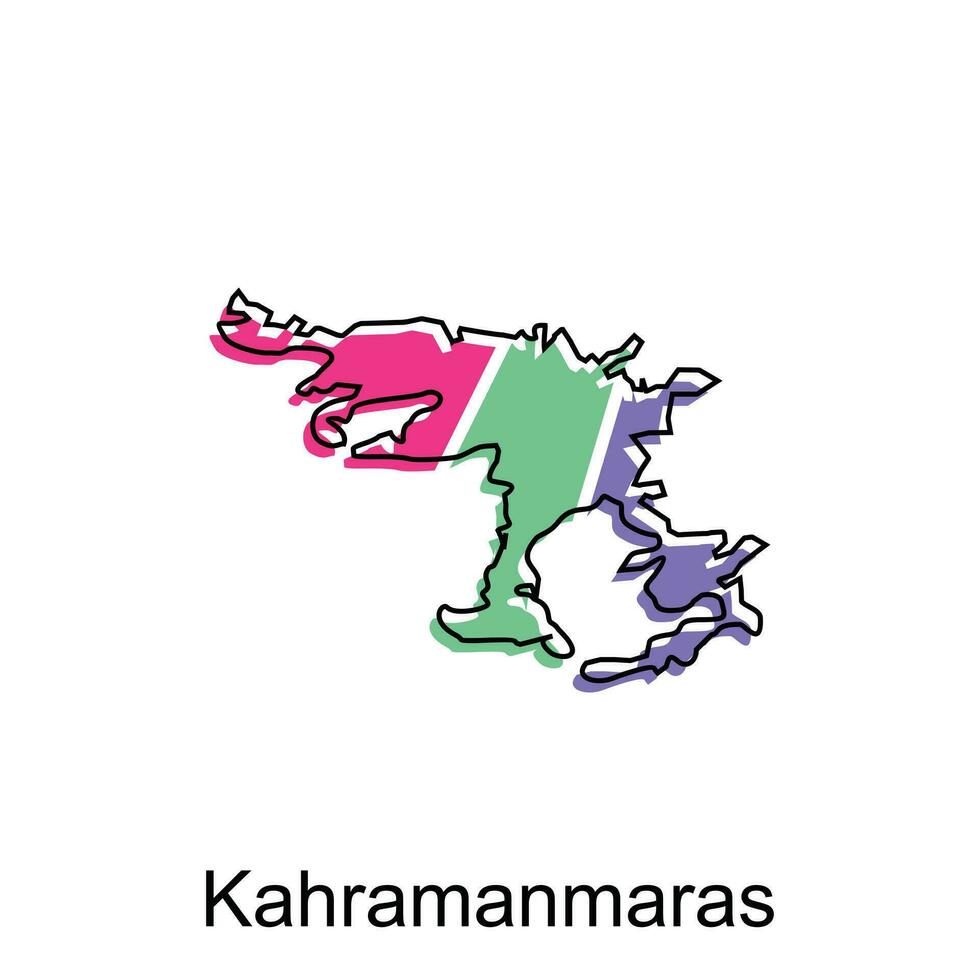 vettore carta geografica città di kahramanmaras moderno schema, alto dettagliato illustrazione vettore design modello