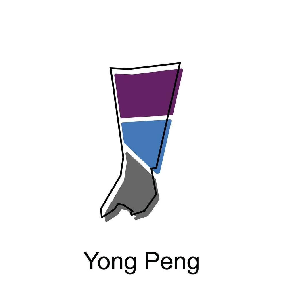 carta geografica città di yong peng vettore disegno, Malaysia carta geografica con frontiere, città. logotipo elemento per modello design