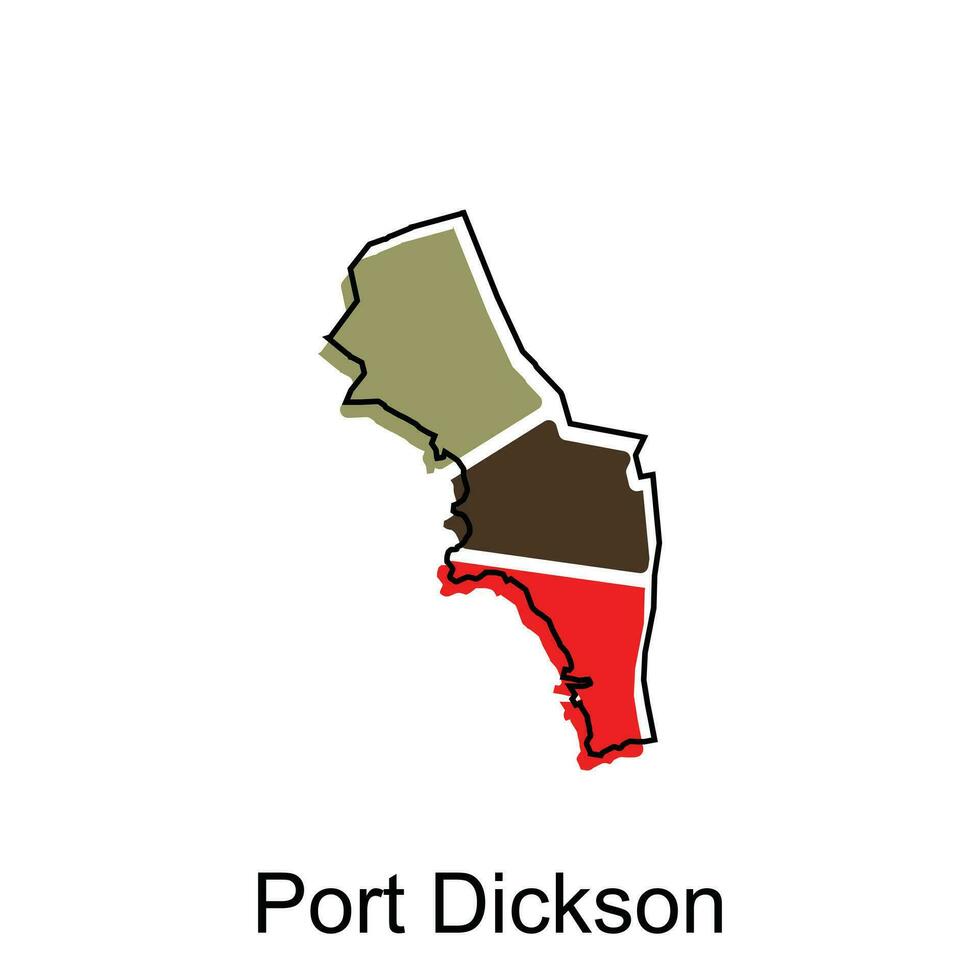 carta geografica città di porta dickson vettore design modello, Infografica vettore carta geografica illustrazione su un' bianca sfondo.